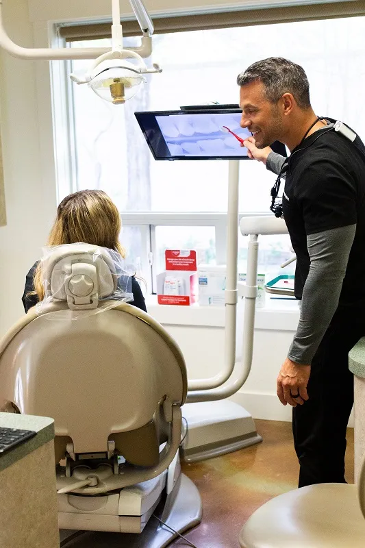 Doctor and patient going over results together